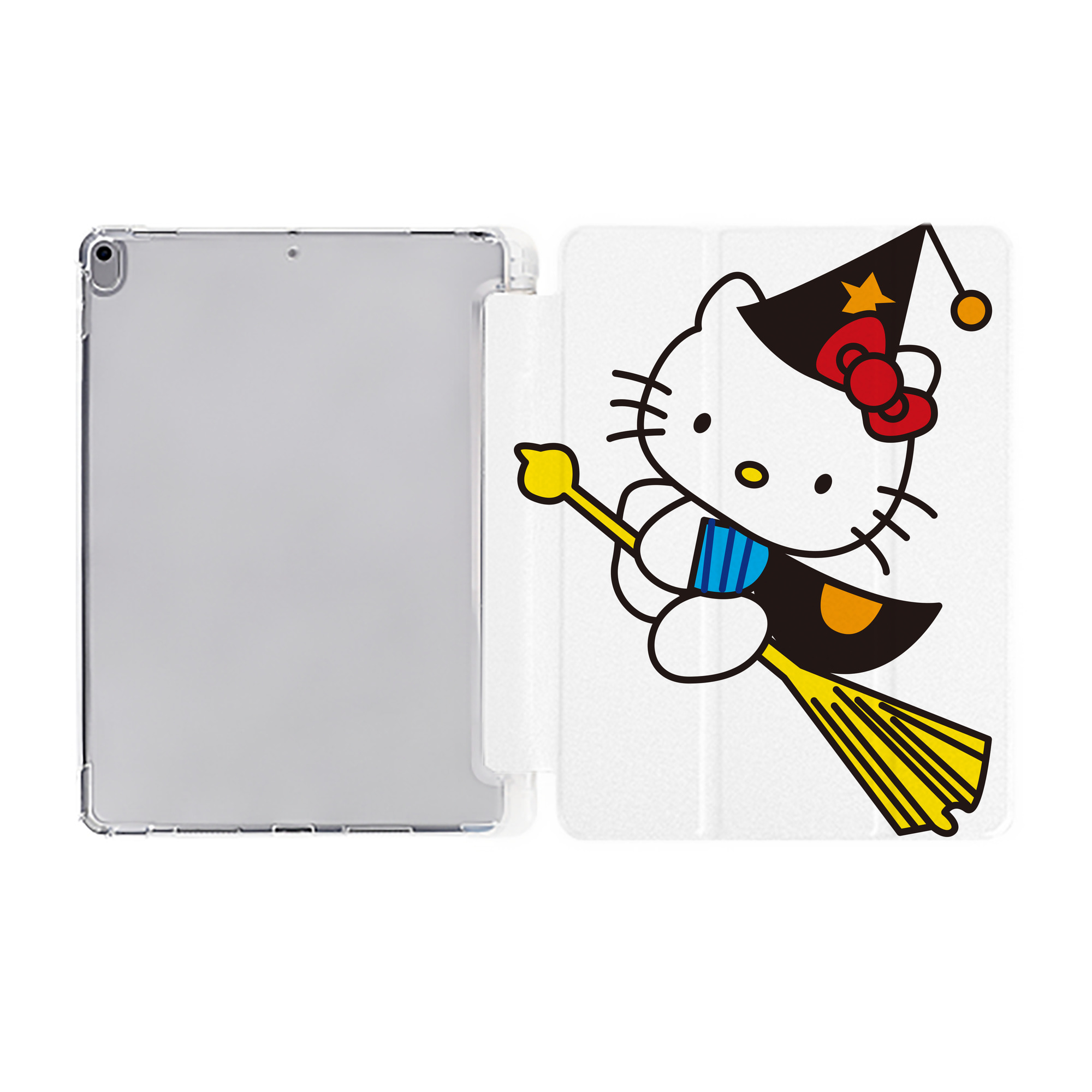 （画像用） Hello Kitty ハローキティ IPad ケース ペン収納付き 三つ折りスタンド PUレザー×シリコン 対応機種9.5/10.5/10.9インチ